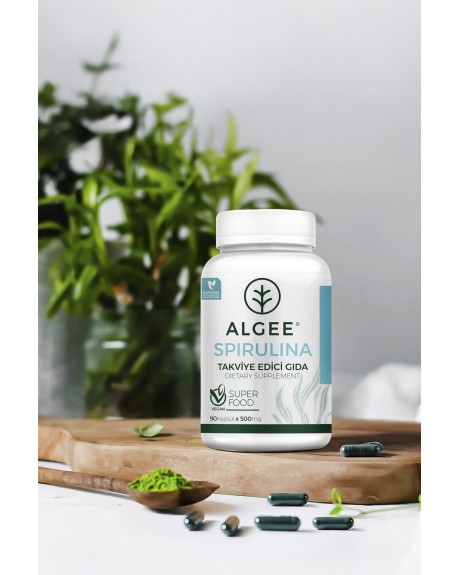 ALGEE® Spirulina Bitkisel Kapsül (500 mg x 90 Adet)